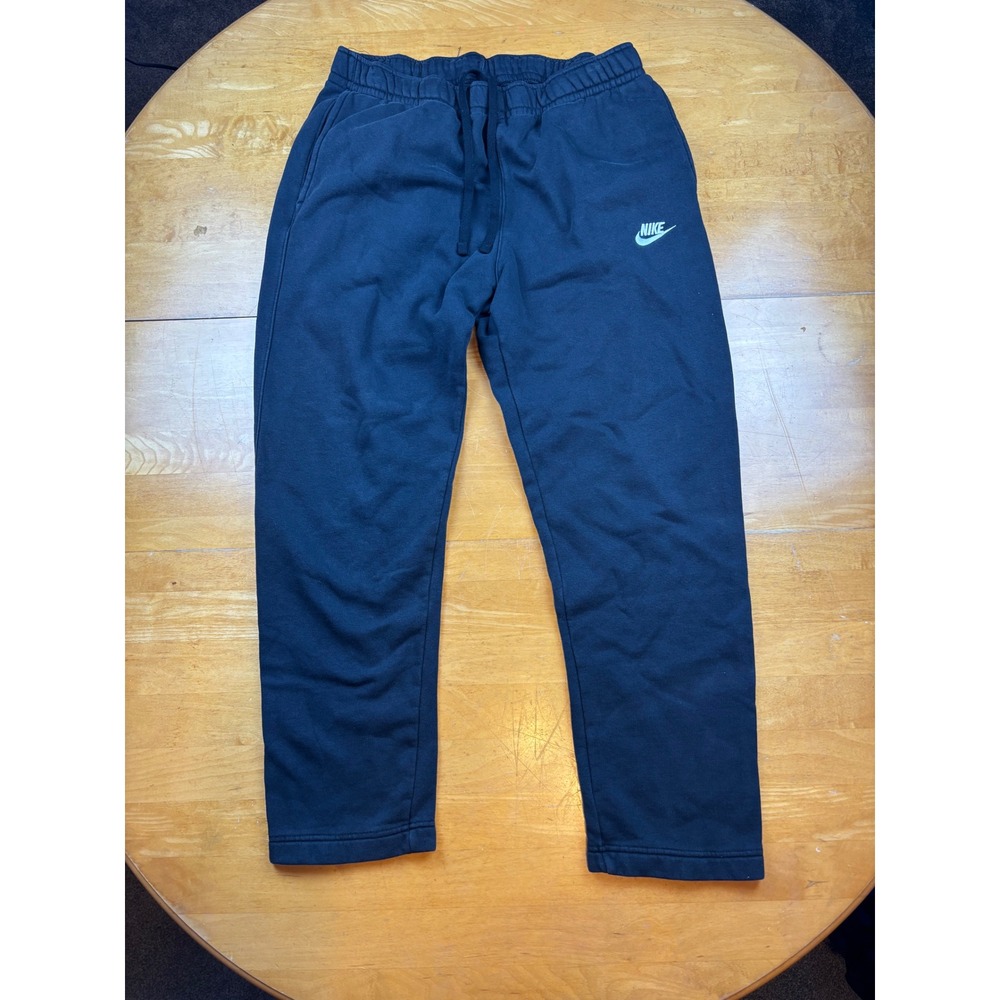 Nike Sportswear Club‎ Fleece Sweatpants Black Mens Large Open Hem Joggers
